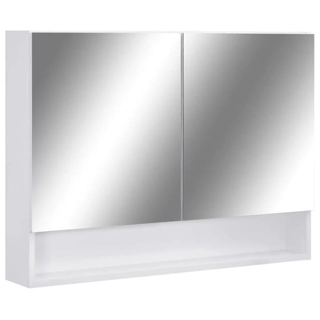 vidaXL LED-Bad-Spiegelschrank Weiß 80x15x60 cm MDF 323604