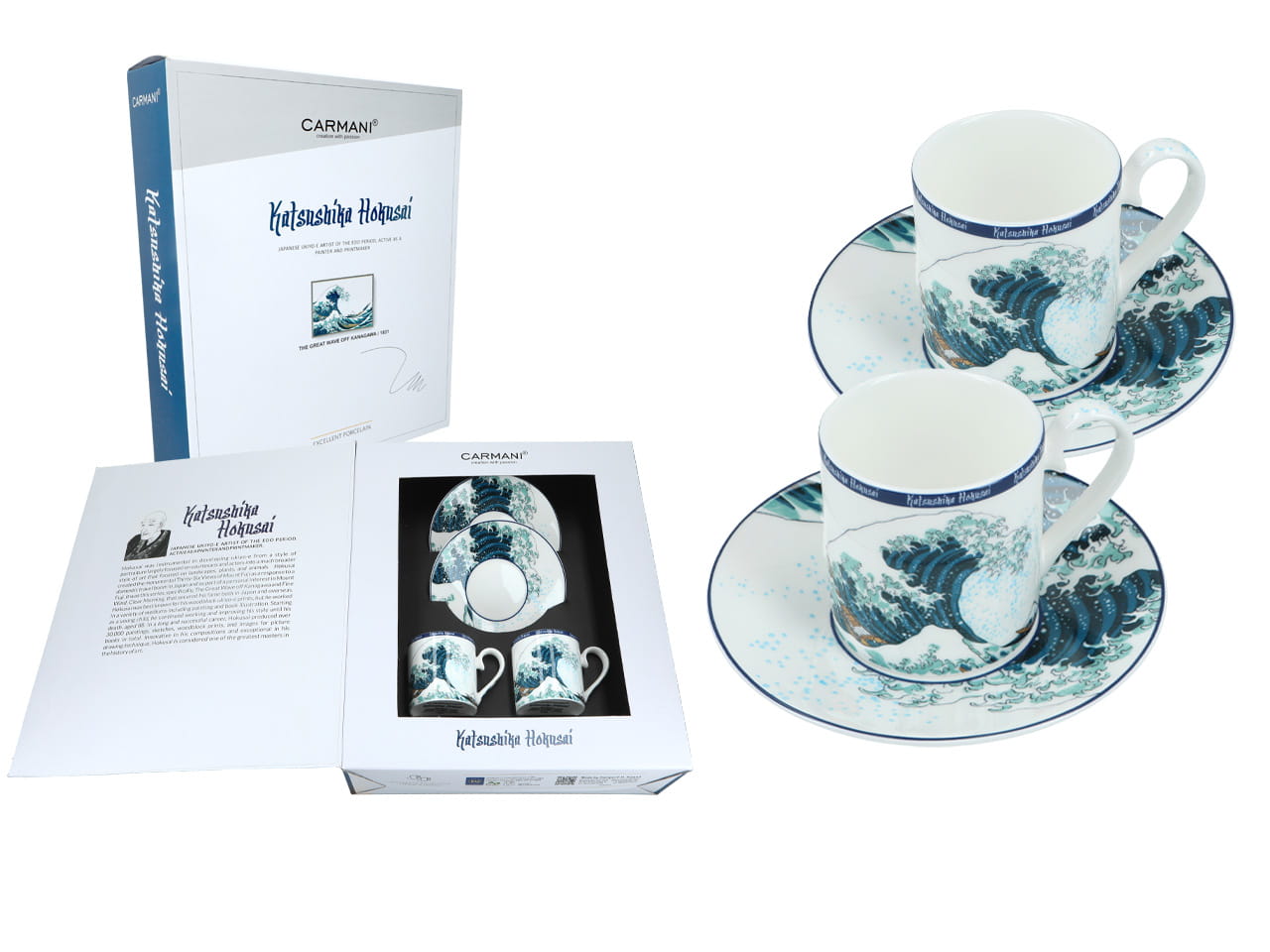 Carmani, 2x Espressotassen - Hokusai Katsushika/die Große Welle Vor Kanagawa