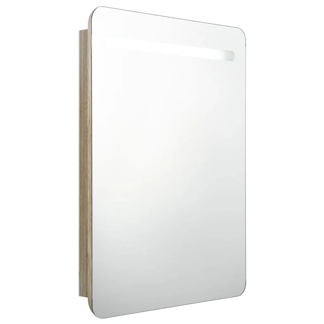 vidaXL LED-Bad-Spiegelschrank Eichen-Optik 60x11x80 cm 326507