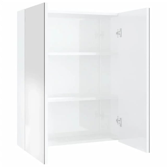 vidaXL Bad-Spiegelschrank 60x15x75 cm MDF Glänzendes Weiß 331525