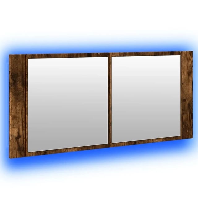 vidaXL LED-Spiegelschrank Räuchereiche 100x12x45 cm 834959