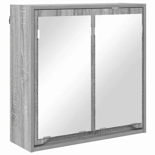 vidaXL Badezimmerspiegelschrank mit Tür Graues Sonoma 60 x 20 x 60 cm 888783