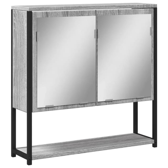 vidaXL Bad-Spiegelschrank Grau Sonoma 60x16x60 cm Holzwerkstoff 842424