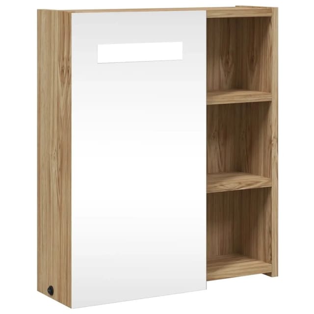 vidaXL Spiegelschrank mit LED-Beleuchtung Eichenoptik 45x13x52 cm 357968