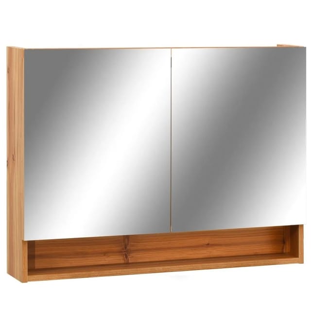 vidaXL LED-Spiegelschrank fürs Bad Eiche 80x15x60 cm MDF 323606