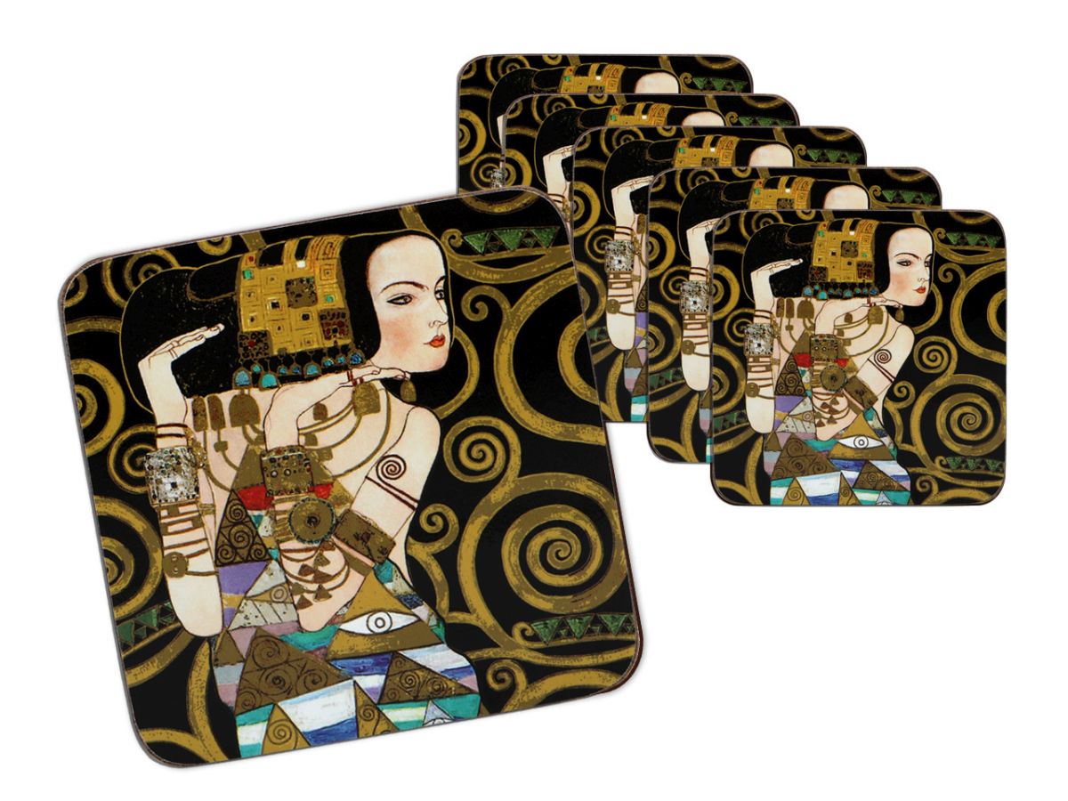 Carmani, Set Mit 6 Korkuntersetzern - Klimt/warten