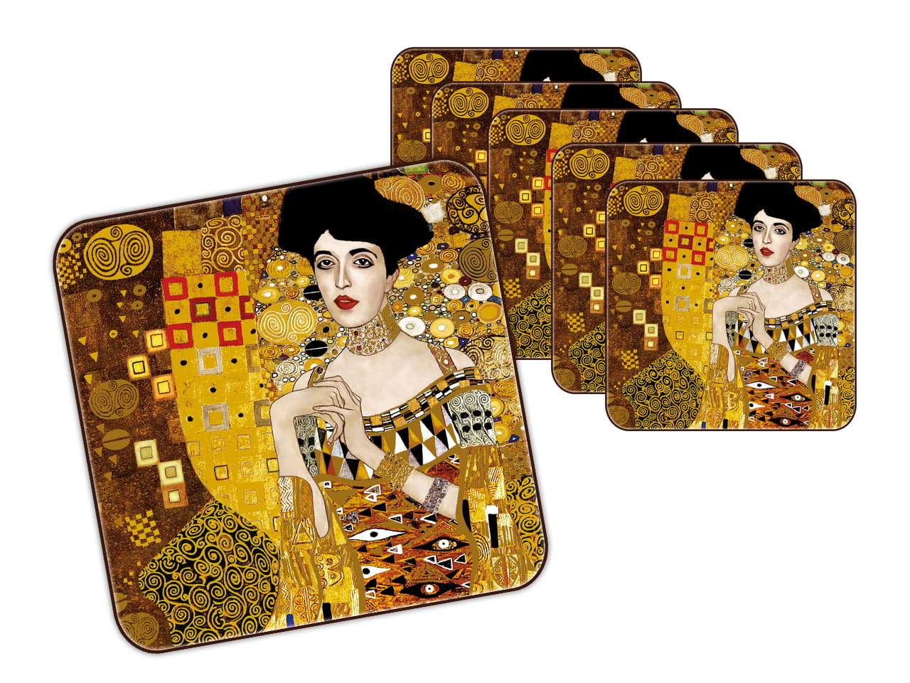 Set Mit 6 Korkuntersetzern - G. Klimt, Adela (carmani)