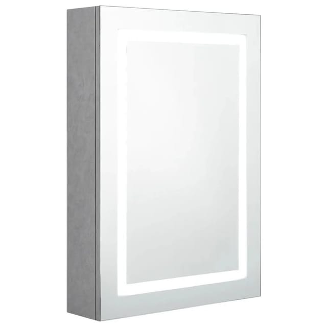 vidaXL LED-Bad-Spiegelschrank Betongrau 50x13x70 cm 326488