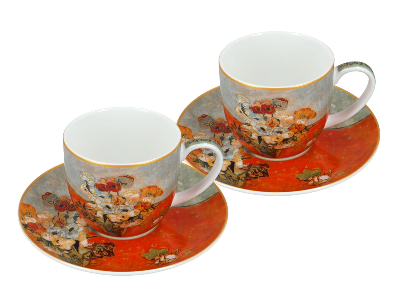 Carmani, 2er-set Tassen 220 Ml - Van Gogh/rosen Und Anemonen