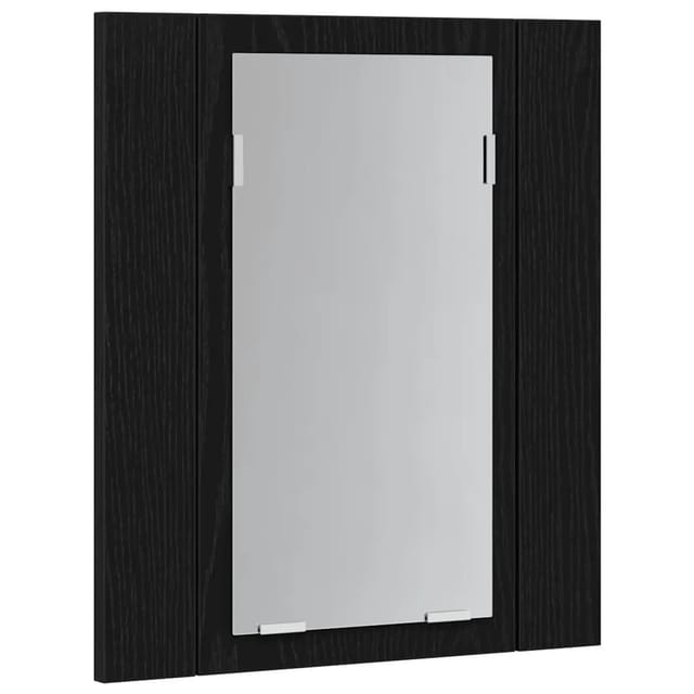 vidaXL LED Badezimmerspiegelschrank Eiche Schwarz 40x12x45 cm Holzwerkstoff 862549