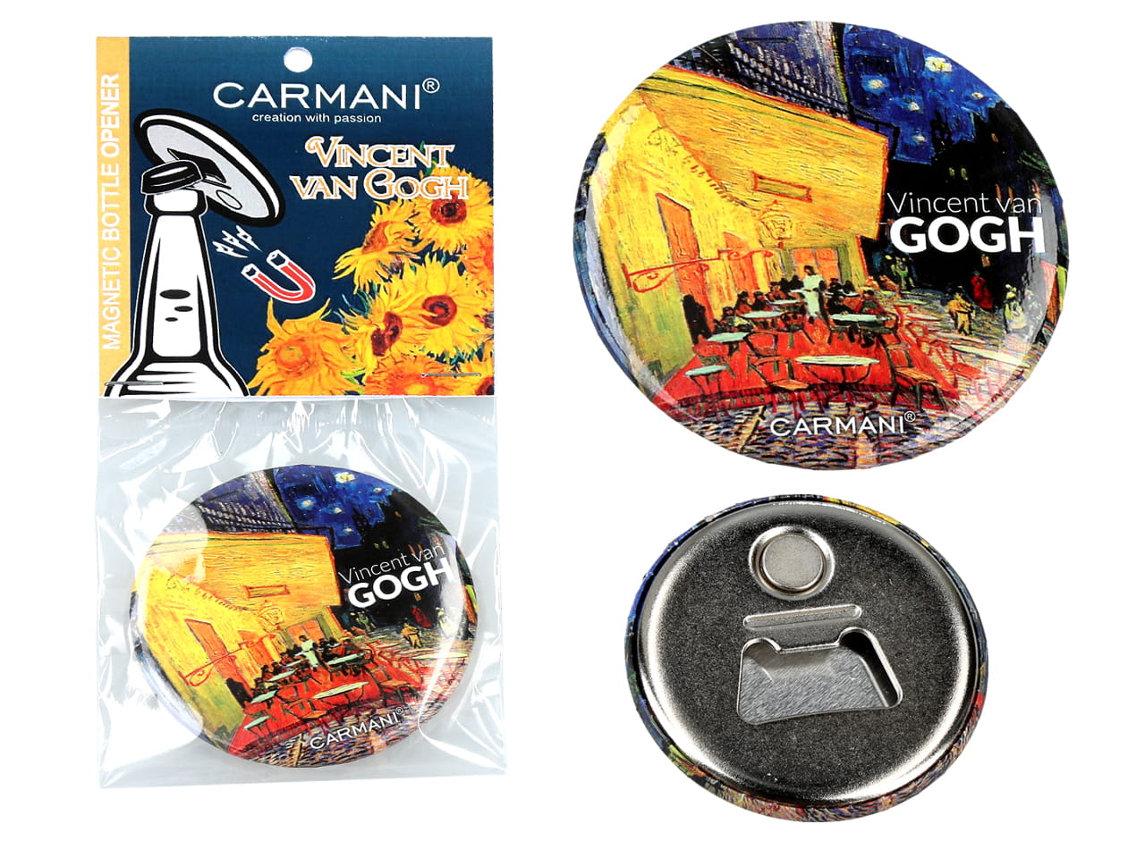 Flaschenöffner Mit Magnet – V. Van Gogh, Caféterrasse Am Abend (carmani)