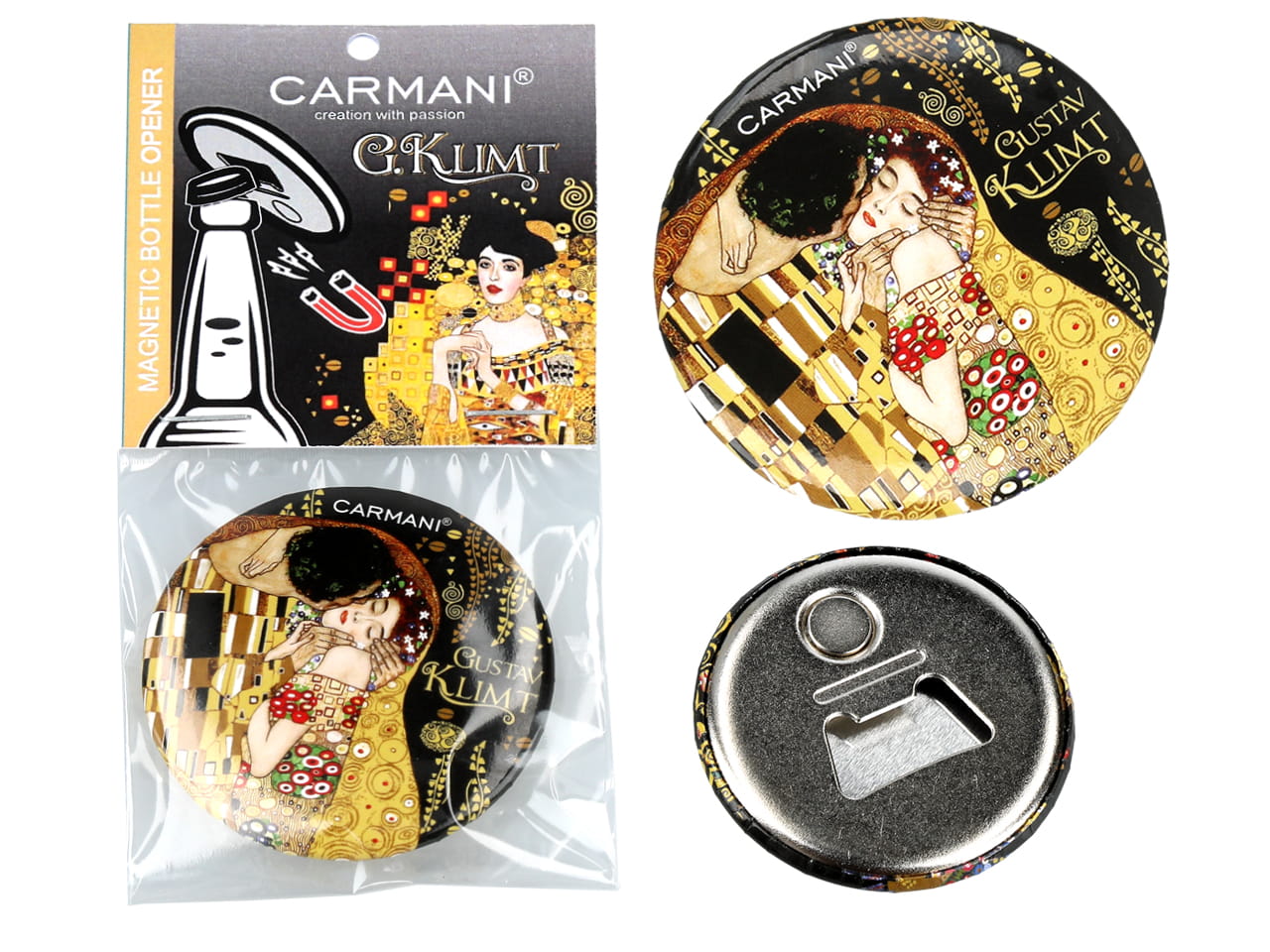 Magnetischer Flaschenöffner – G. Klimt, Der Kuss (carmani)