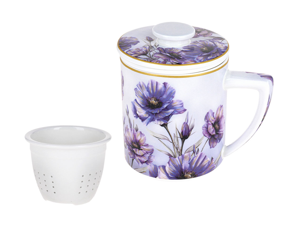 Carmani, Tasse Mit Siebeinsatz Und Deckel 400 Ml - Laura Lozano/lady's Floral Symphony