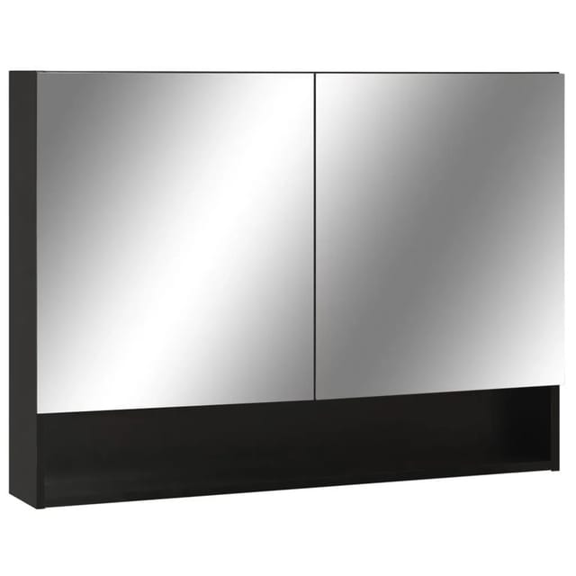 vidaXL LED-Spiegelschrank fürs Bad Schwarz 80x15x60 cm MDF 323605
