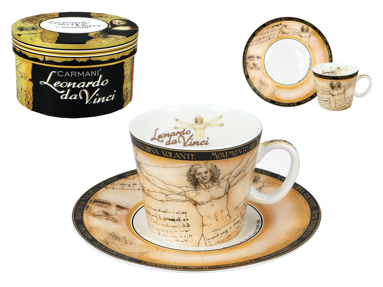 Carmani, Espressotasse 90 Ml - Leonardo Da Vinci/vitruvian Man