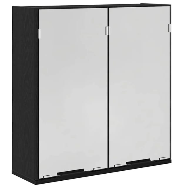 vidaXL Badezimmerspiegelschrank Schwarz Eichen-Optik 64 x 20 x 67 cm 862096