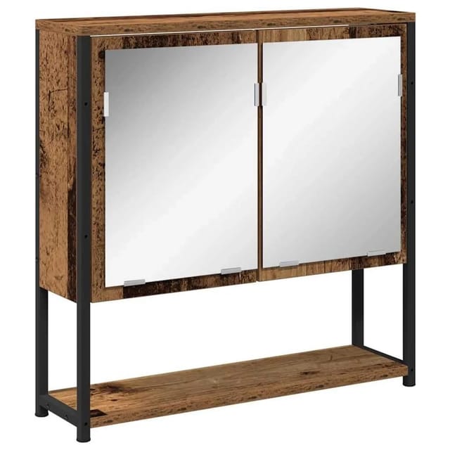 vidaXL Badezimmerspiegelschrank Altholz 60 x 16 x 60 cm Holzwerkstoff 862223
