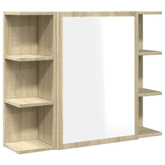vidaXL Bad-Spiegelschrank Sonoma-Eiche 80x20,5x64 cm Holzwerkstoff 849603