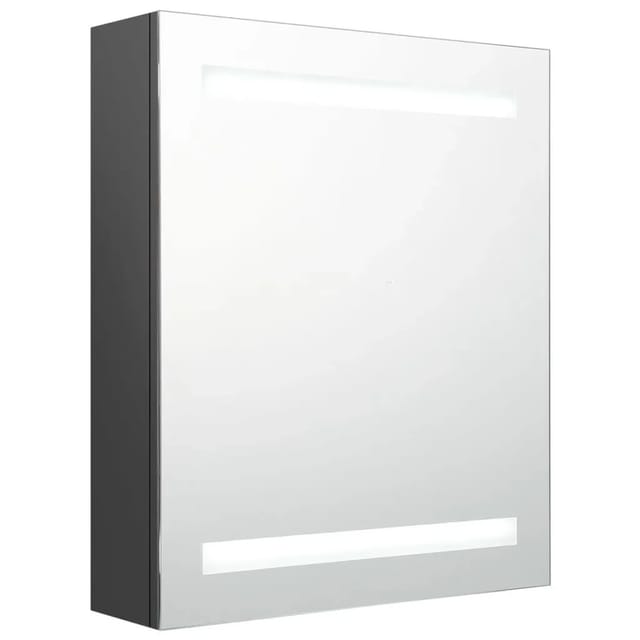 vidaXL LED-Bad-Spiegelschrank Grau 50x14x60 cm 326482