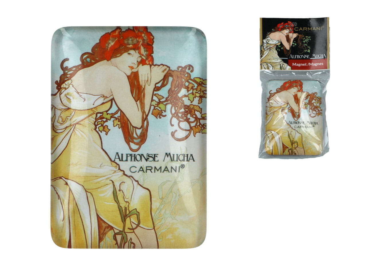 Carmani, Kühlschrankmagnet – Alphonse Mucha/frühling