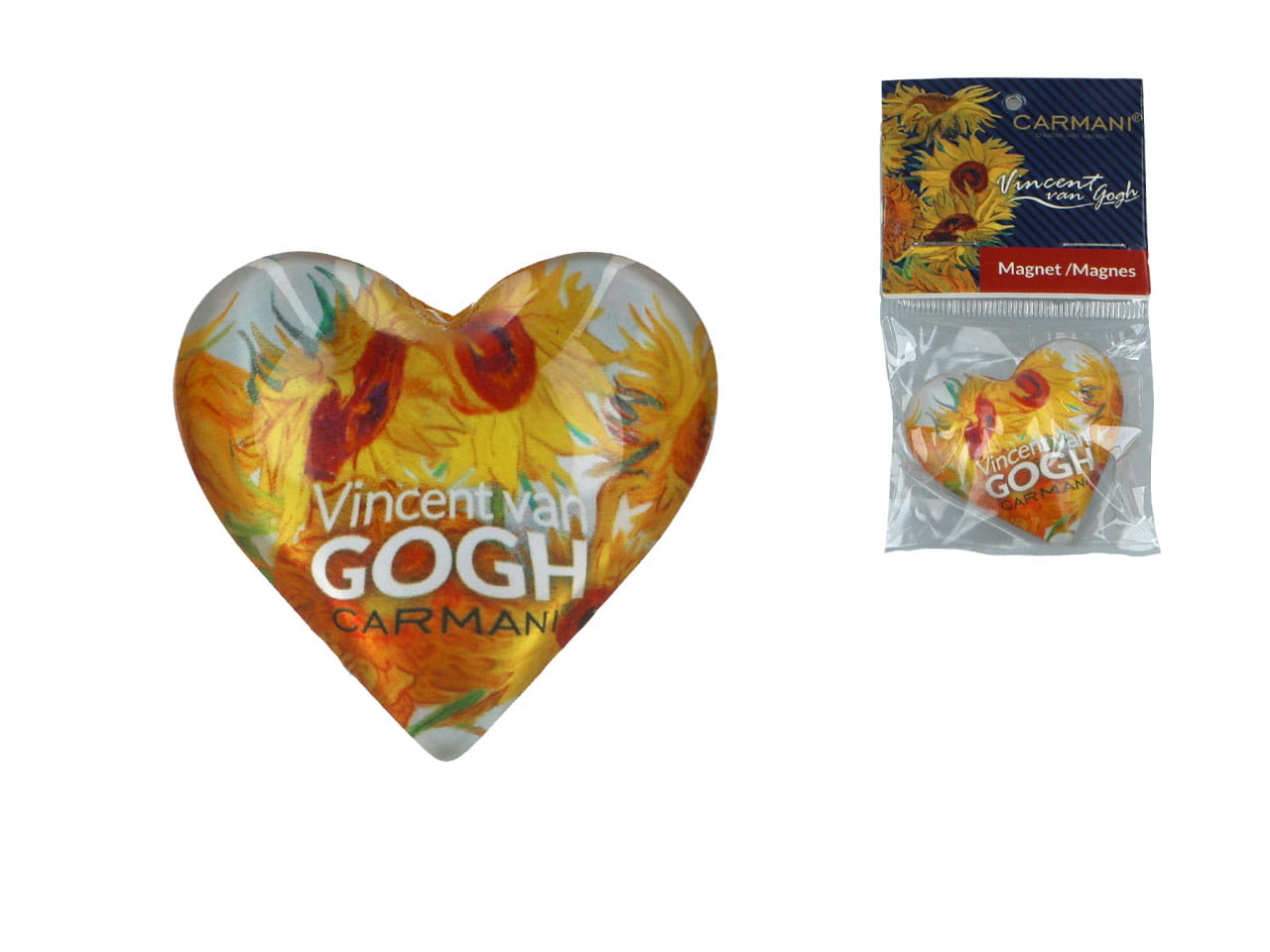 Carmani, Herz-kühlschrankmagnet – Van Gogh/sonnenblumen