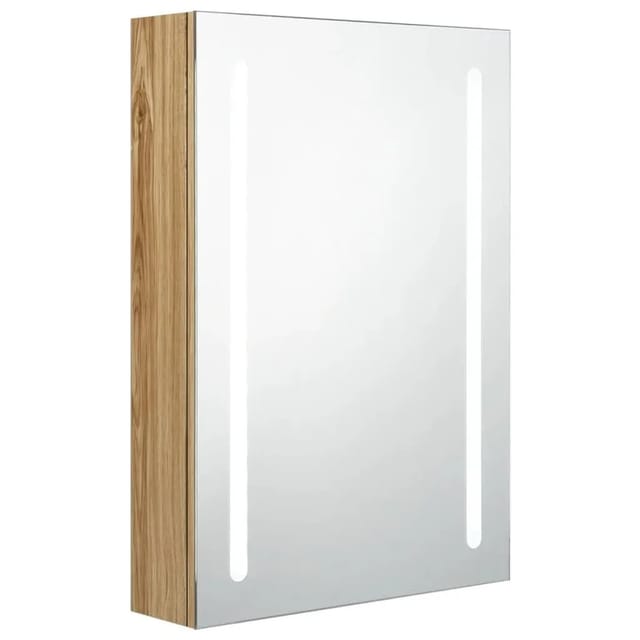 vidaXL LED-Bad-Spiegelschrank Eichenoptik 50x13x70 cm 326499