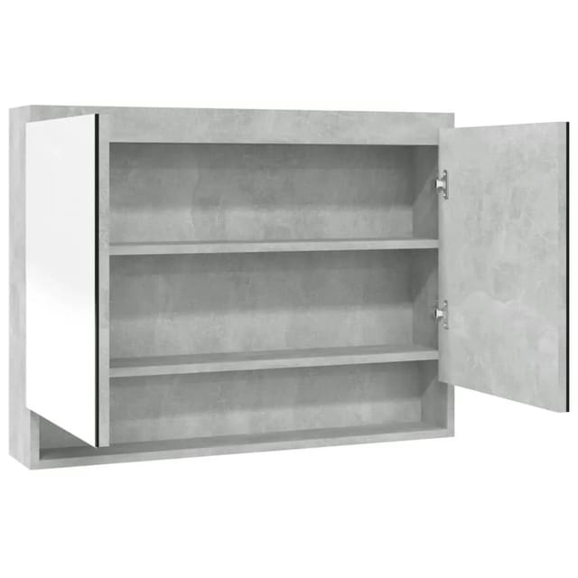 vidaXL Spiegelschrank fürs Bad 80x15x60 cm MDF Betongrau 331535