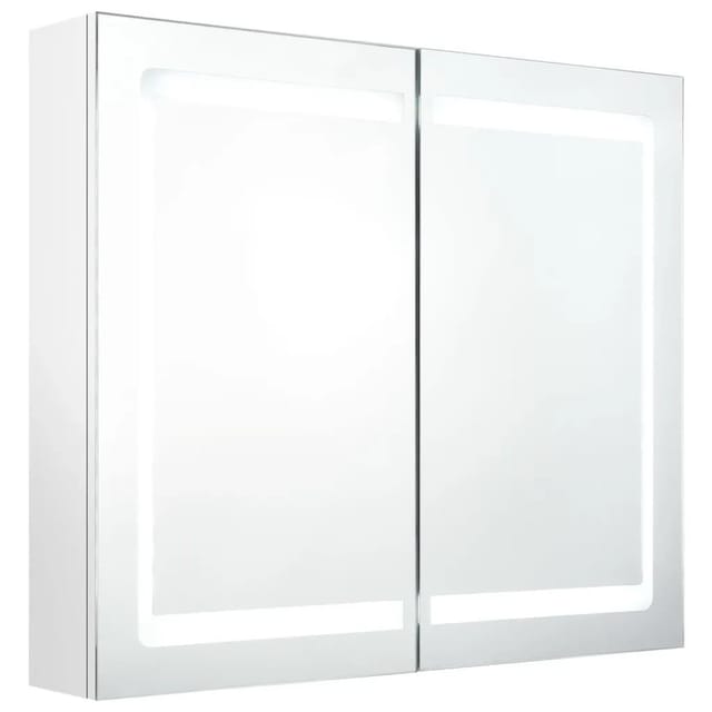 vidaXL LED-Spiegelschrank fürs Bad Glänzend Weiß 80x12x68 cm 326517