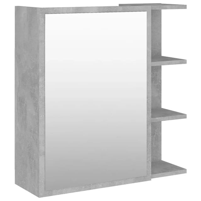 vidaXL Bad-Spiegelschrank Betongrau 62,5x20,5x64 cm Holzwerkstoff 803312