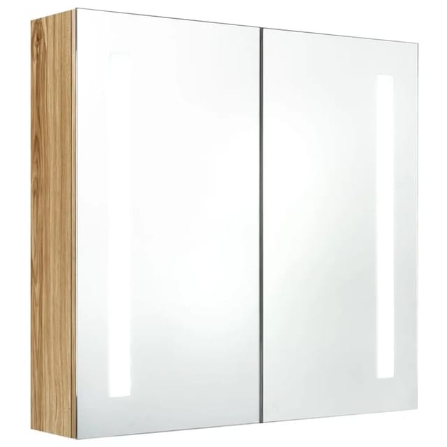 vidaXL LED-Bad-Spiegelschrank Eichenoptik 62x14x60 cm 326522