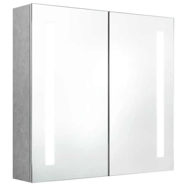 vidaXL LED-Bad-Spiegelschrank Betongrau 62x14x60 cm 326518