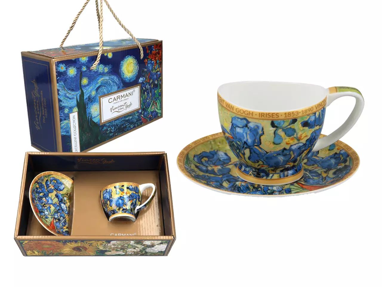Carmani, Espressotasse T. Mini Vanessa 90ml - Van Gogh/iris
