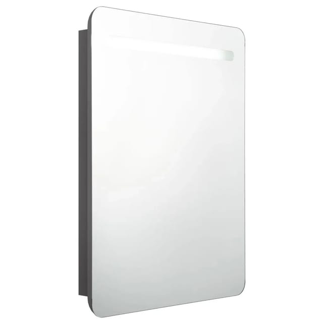 vidaXL LED-Bad-Spiegelschrank Grau 60x11x80 cm 326505