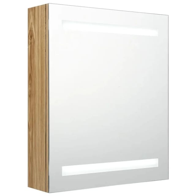 vidaXL LED-Bad-Spiegelschrank Eichen-Optik 50x14x60 cm 326484