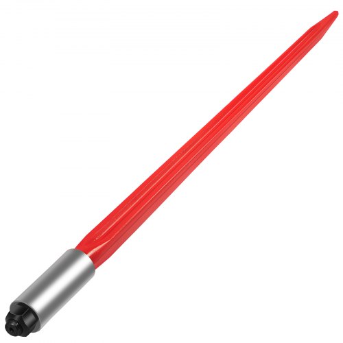 Heusapf, 81,3 Cm, Ballenspieß, 600 Kg Tragkraft, Ballenspieß Mit Schnellbefestigung, Quadratische Heuballenspieß, 3,6 Cm Breit, Rot Beschichtete Ballengabeln, Ballenspieß Mit Sechskantmutter Und Hülse