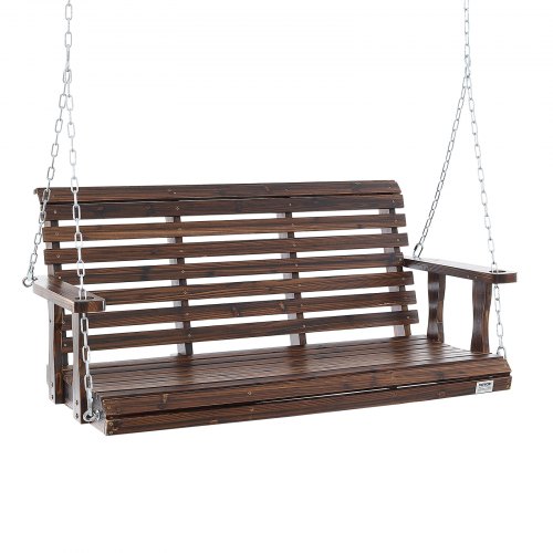 Hollywoodschaukel Zedernholz, 1370x710x600mm, Terrassenschaukel Für Hof Und Garten, Verbesserte Tragkraft Von Ca. 400 Kg, Robuste Schaukelstuhlbank Mit Aufhängeketten Für Den Außenbereich, Braun