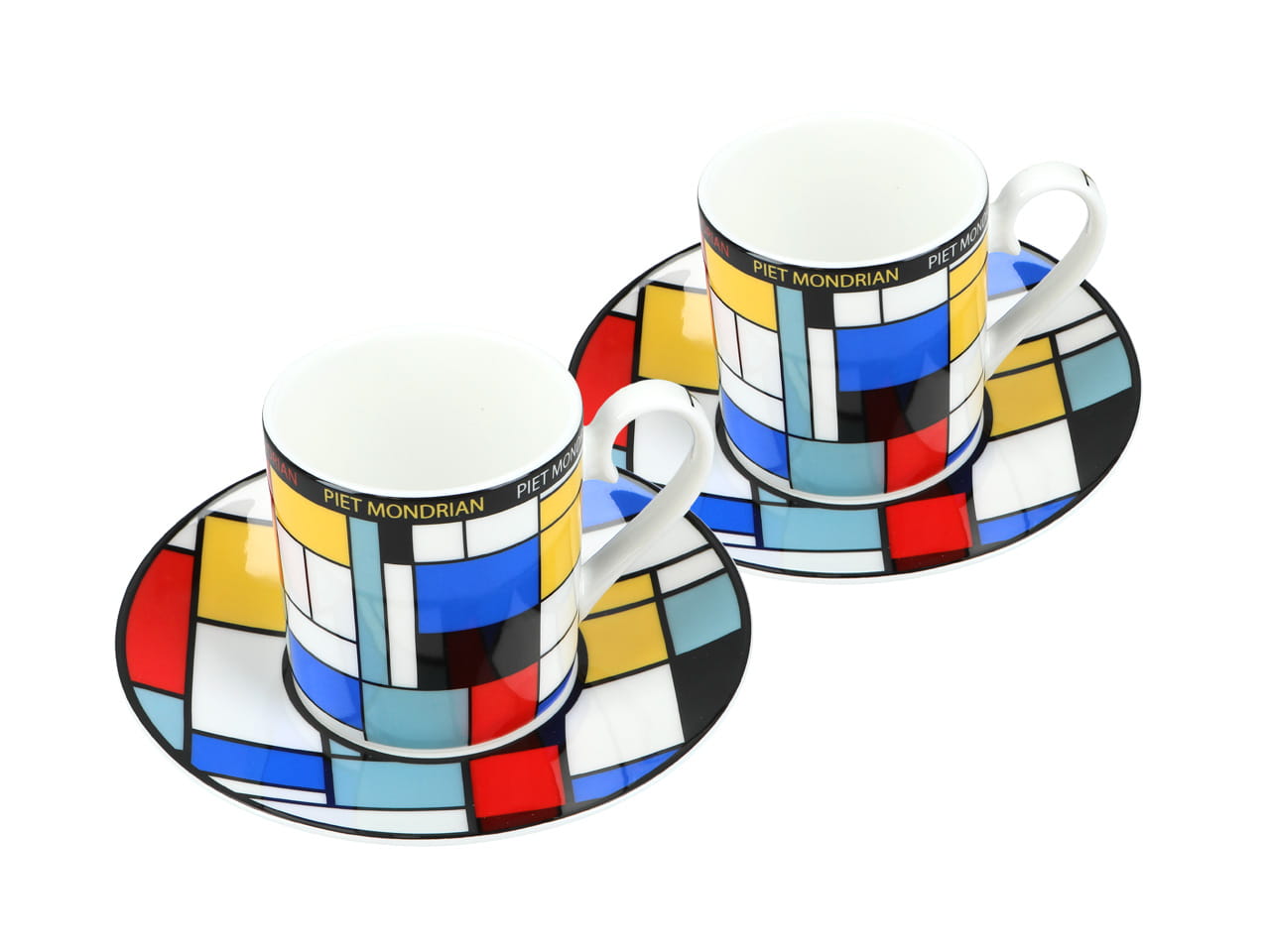 Carmani, 2 Espressotassen - Piet Mondrian/composition A