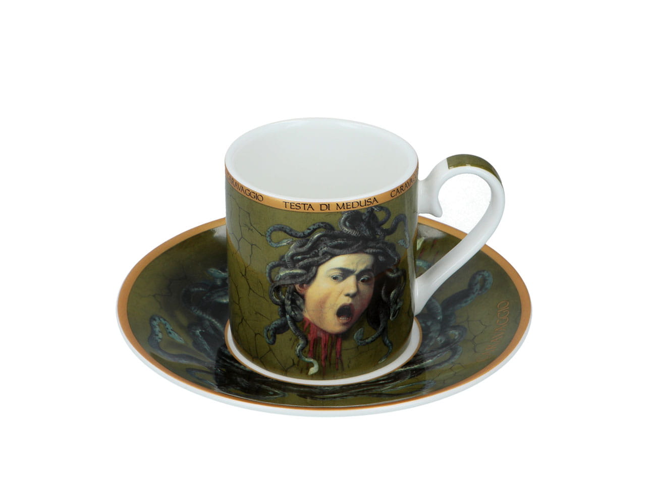 Carmani, 2x Espressotassen - De Caravaggio/medusas Kopf