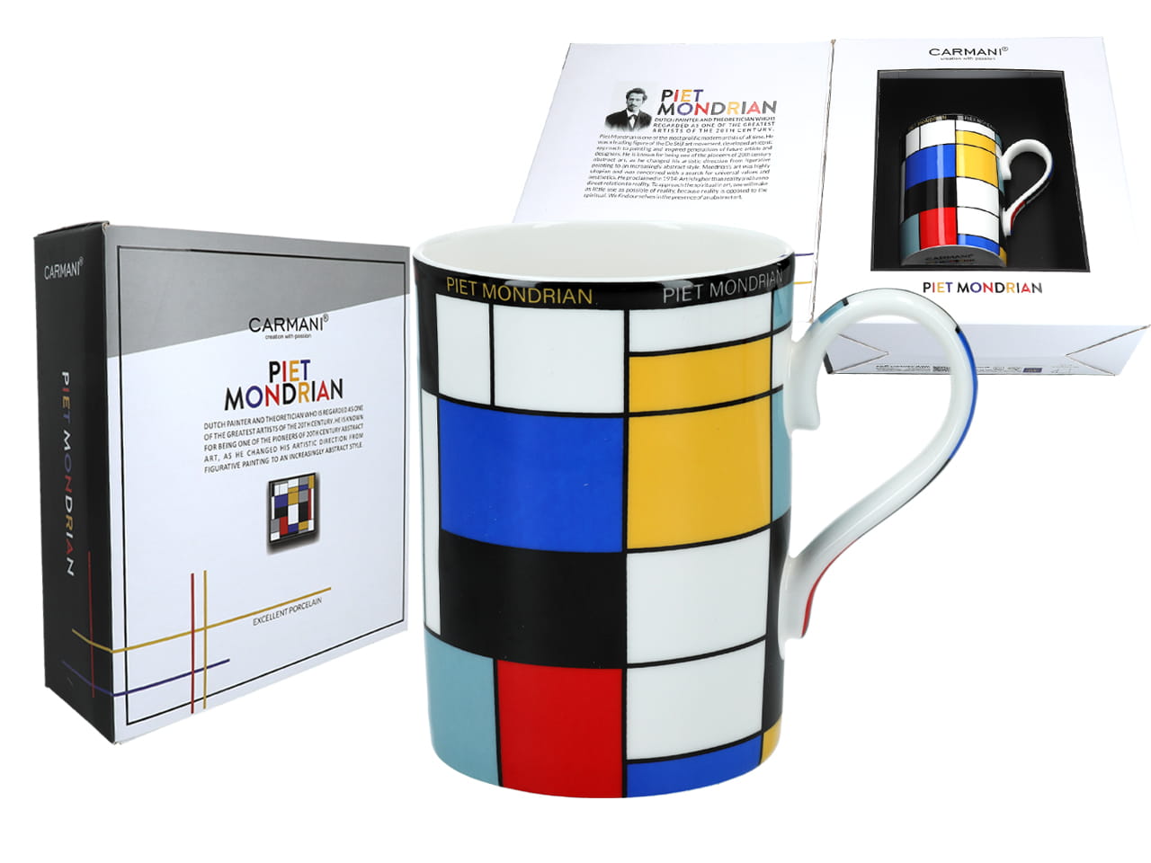 Carmani, 370ml Becher - Piet Mondrain/composition A