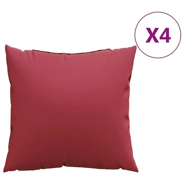 vidaXL Sofakissen 4 Stk Weinrot 60x60 cm Stoff 377793