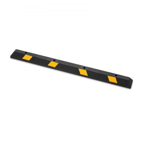 Parkstopper Radstopper 1 Stk. 184 X 16 X 11 Cm Einparkhilfe Parkbegrenzung Mit Reflektorstreifen, Parkplatzsperre Aus Gummi Für Autos Lieferwagen Lkw, Radführungsblock, Parkplatzbegrenzung