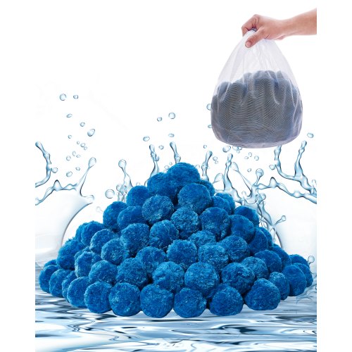 Pool-filterbälle Für Sandfilter, 0,71 Kg, Zum Ersetzen Von Pool-filtersand, Blaues Filtermedium Aus Polyesterfaser Mit Waschbeutel, Für Schwimmbecken, Aquarien, Aufstellbecken