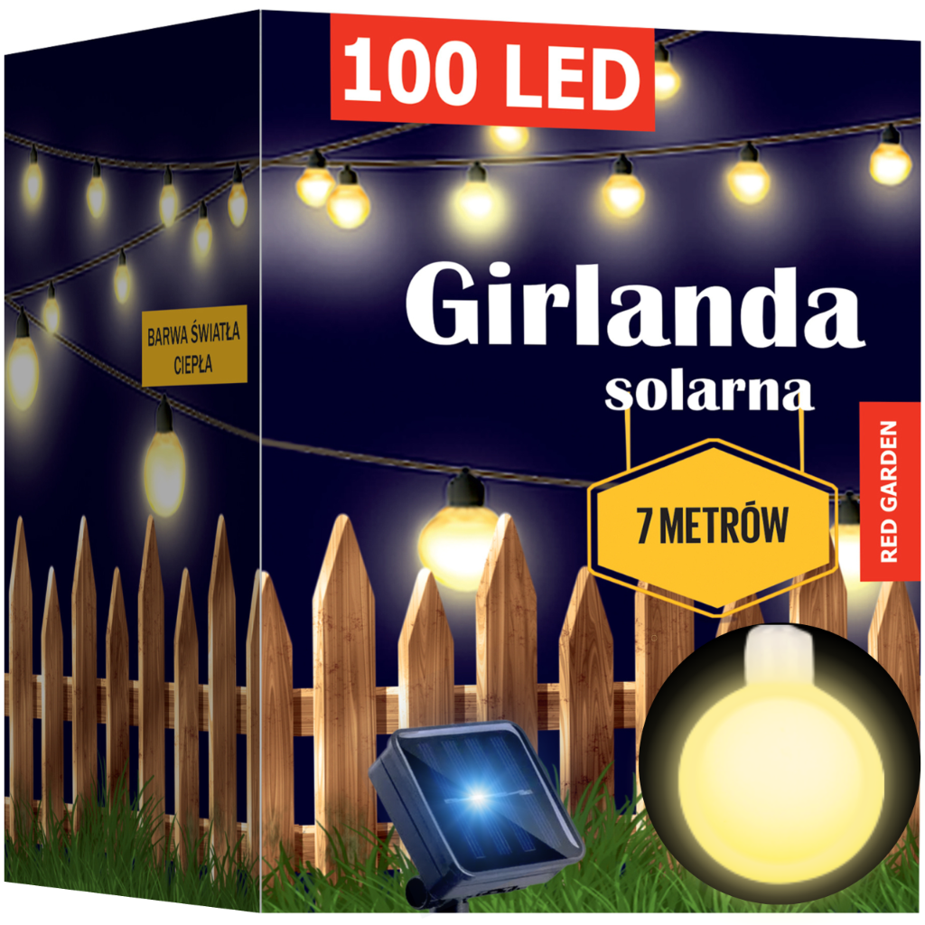 Solarbetriebene Gartengirlande Mit Milchigen Led-lichtern, 100 Stück