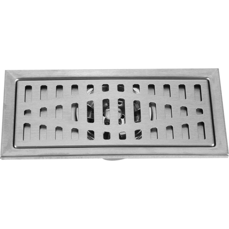 Omabeta Rechteckiger Bodenablauf 20 X 10 Cm Aus Edelstahl, Verstopfungs- Und Geruchshemmend, Abnehmbarer Deckel, Filtergitter Für Bad, Dusche, Küche, Garage
