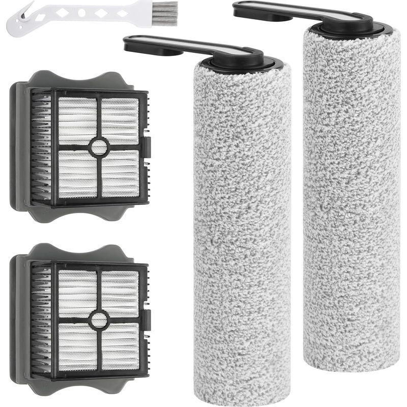 Zubehörset Für Tineco Floor One S5 / S5 Pro / S5 Pro 2 / Tineco S5 Extreme – Ersatzteile Für Nass- Und Trockensauger – 2 Bürstenwalzen, 2 Filter, 1 Bürste