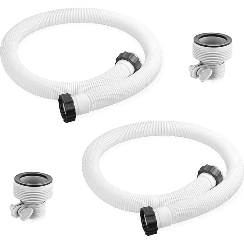 Set Mit 2 Ersatzschläuchen Für Intex-poolpumpen, 38 Mm/150 Cm, Mit 2 Schlauchadaptern Typ B