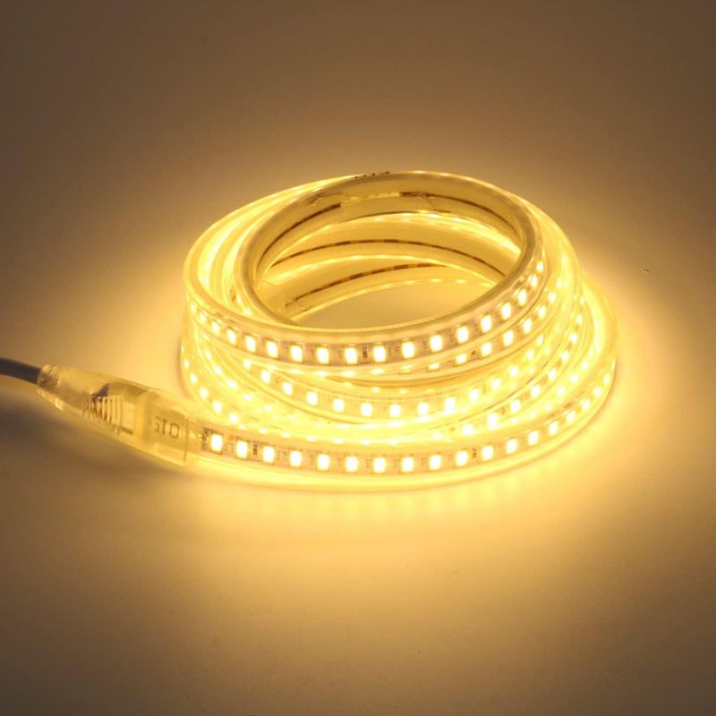 Pcning 2m Led-streifen 220v Außen Innen Wasserdicht Warmweiß 5730 120 Leds/m Ip67 Led-streifen, 2 Meter Led-band 3000k (warmweiß, 2m)