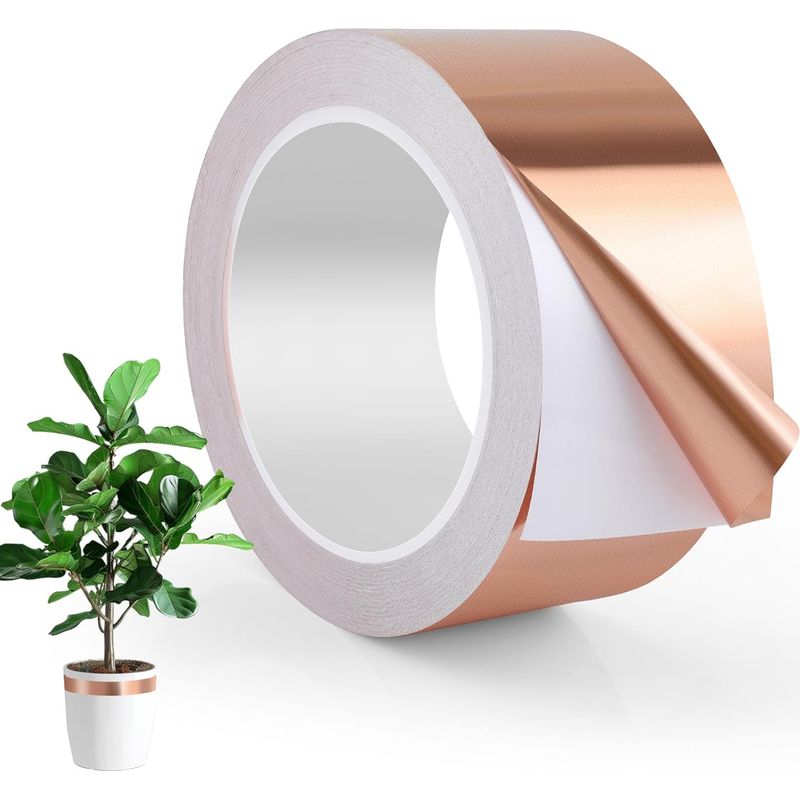 Romon Kupferband Gegen Schnecken, Kupfer-nacktschneckenband, Kupferklebeband, Pflanzenschutzband Für Haus Und Garten (50 Mm X 20 M)