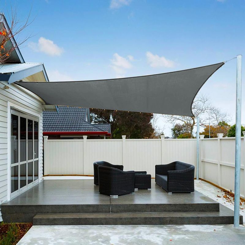 Axt Shade Wasserdichtes Rechteckiges Sonnensegel 4x6m Mit Uv-schutz Für Terrasse, Garten Und Außenbereich – Anthrazitgrau