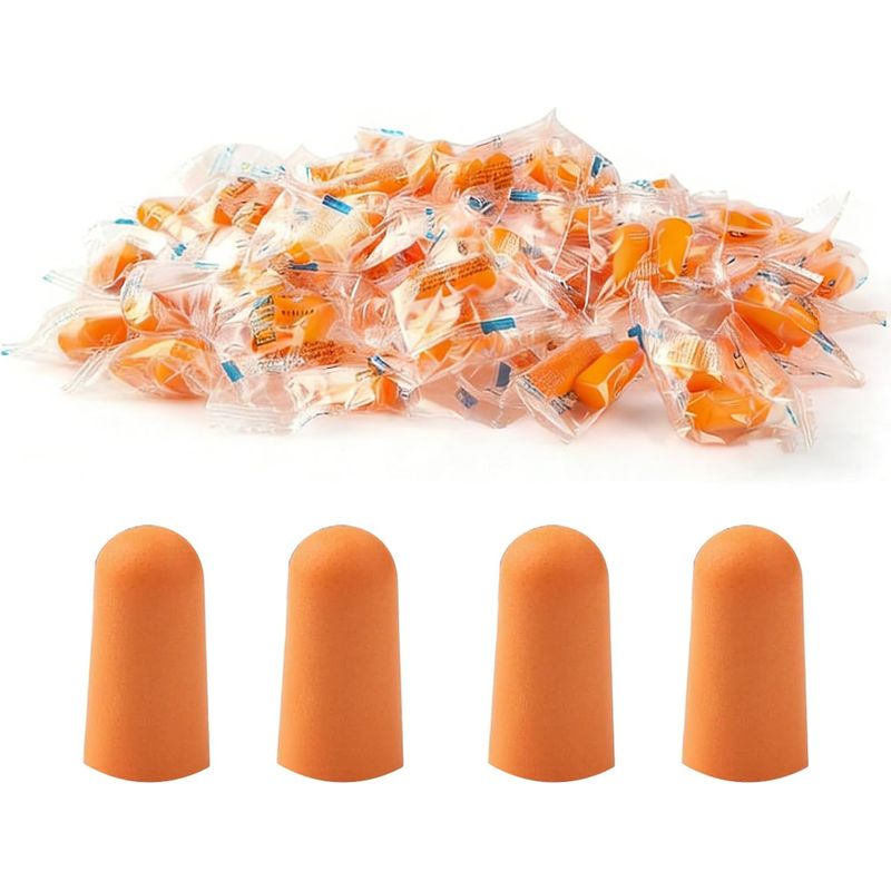 100 Paar Weiche, Orangefarbene Schaumstoff-ohrstöpsel, Lärmreduzierung Beim Schlafen Und Gegen Schnarchen, Komfortabler Gehörschutz, Snr 38 Db, Ohrstöpsel Zum Schlafen, Arbeiten, Motorradfahren, Reise